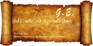 Gömöri Erzsébet névjegykártya